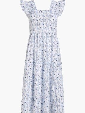 Hill House Home Ellie Nap Dress in Blue Vine Stripe